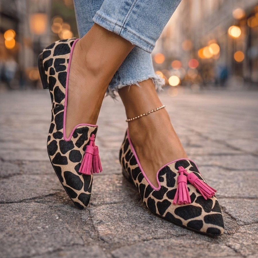 Peternella | Luipaardprint Loafers