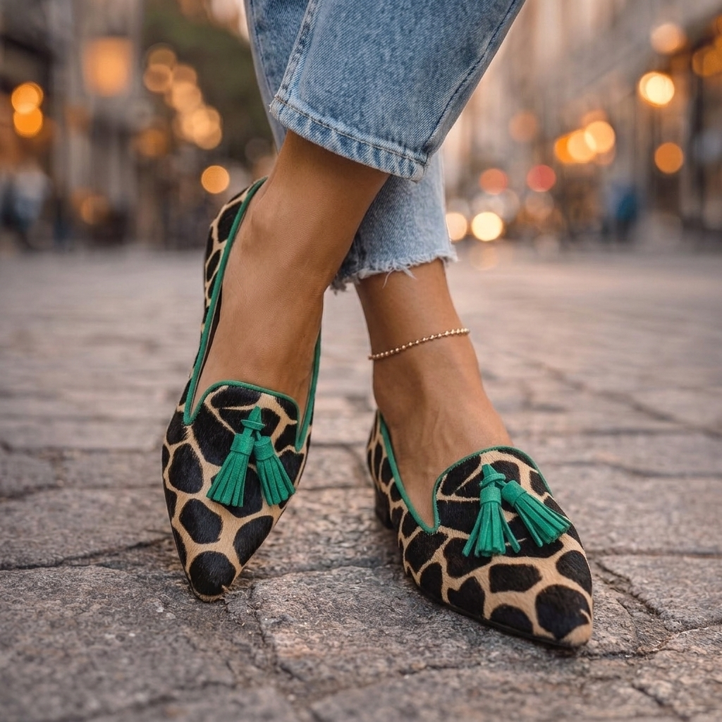 Peternella | Luipaardprint Loafers