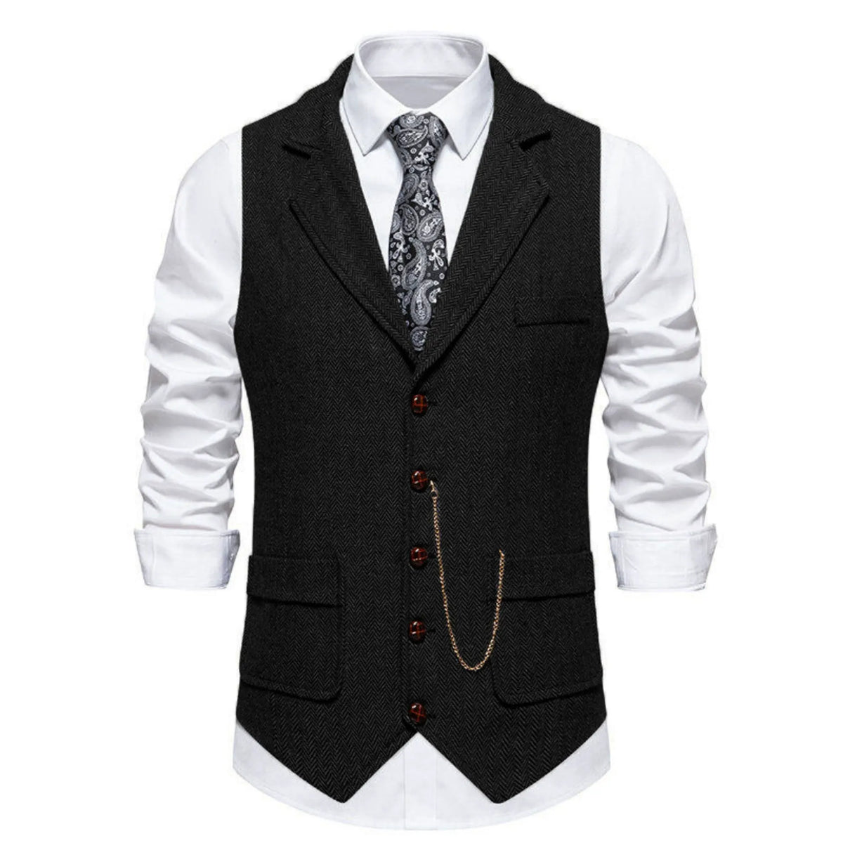 Gabriel | Herringbone gilet elegant