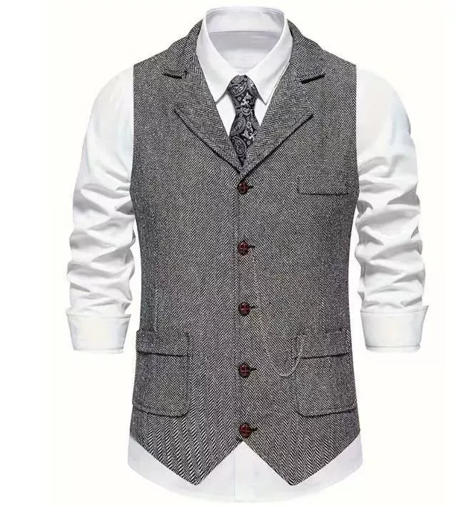 Gabriel | Herringbone gilet elegant