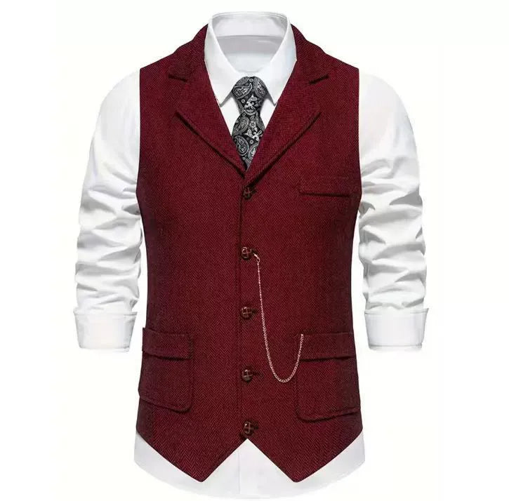 Gabriel | Herringbone gilet elegant