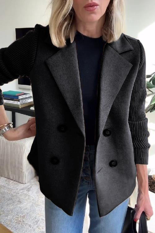 Houda | Blazer met geribde mouwen