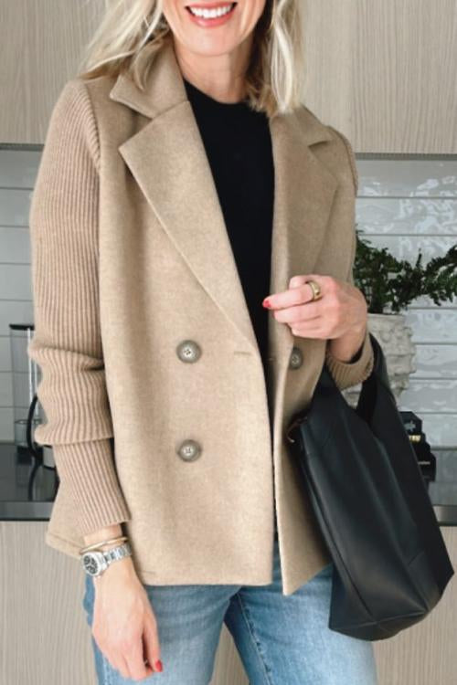 Houda | Blazer met geribde mouwen