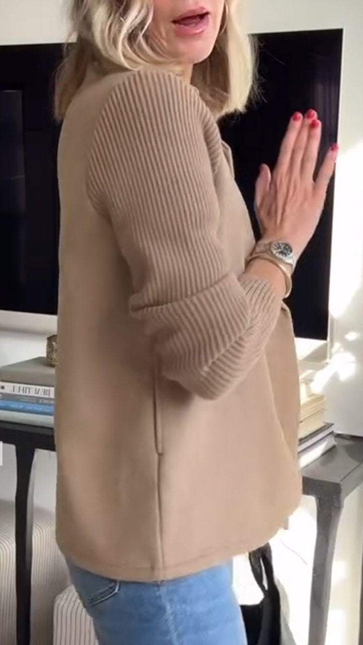 Houda | Blazer met geribde mouwen