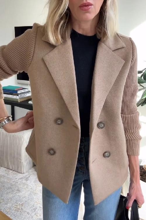 Houda | Blazer met geribde mouwen