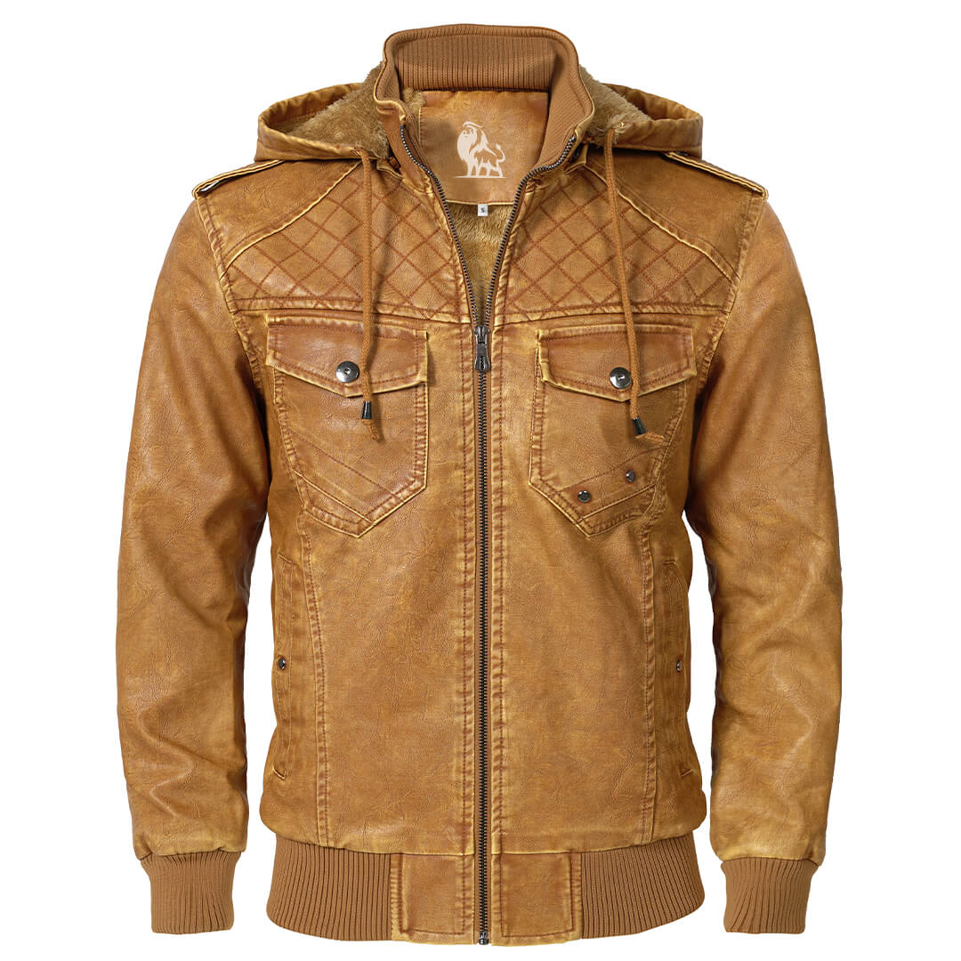 Storm | Leren Jas met Capuchon
