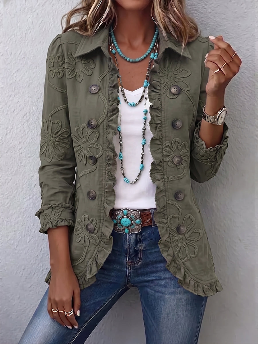Shan | Blazer met bloemborduursels