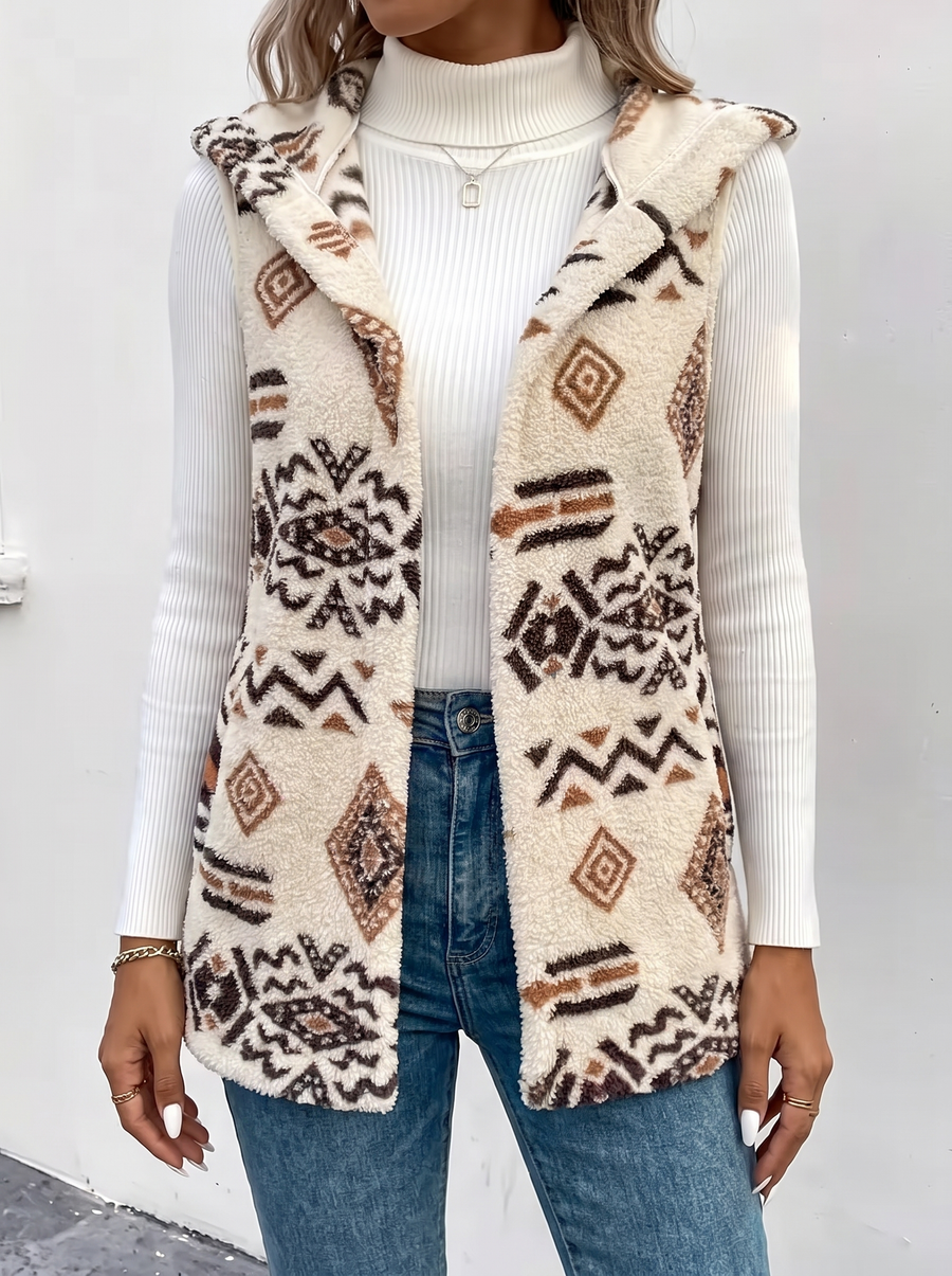 Salomé | Patterned Vesten met kap