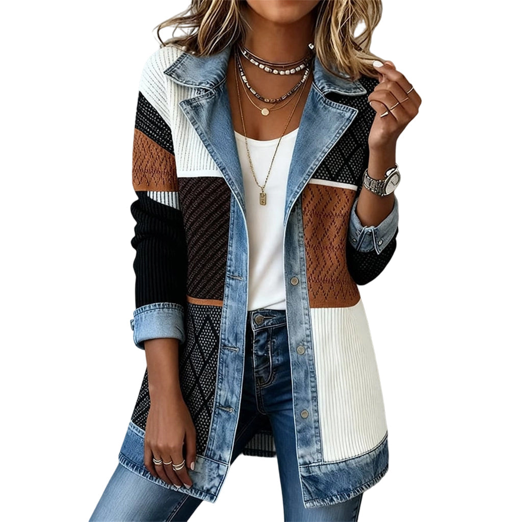 Shanna | Jacke met patchwork details