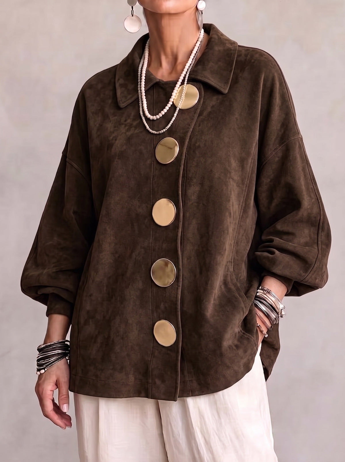 Nagihan | Overshirt met knopen