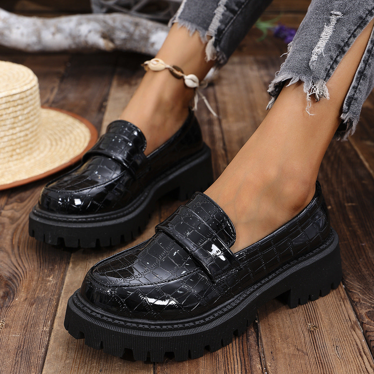 Randy | Glanzende Loafers