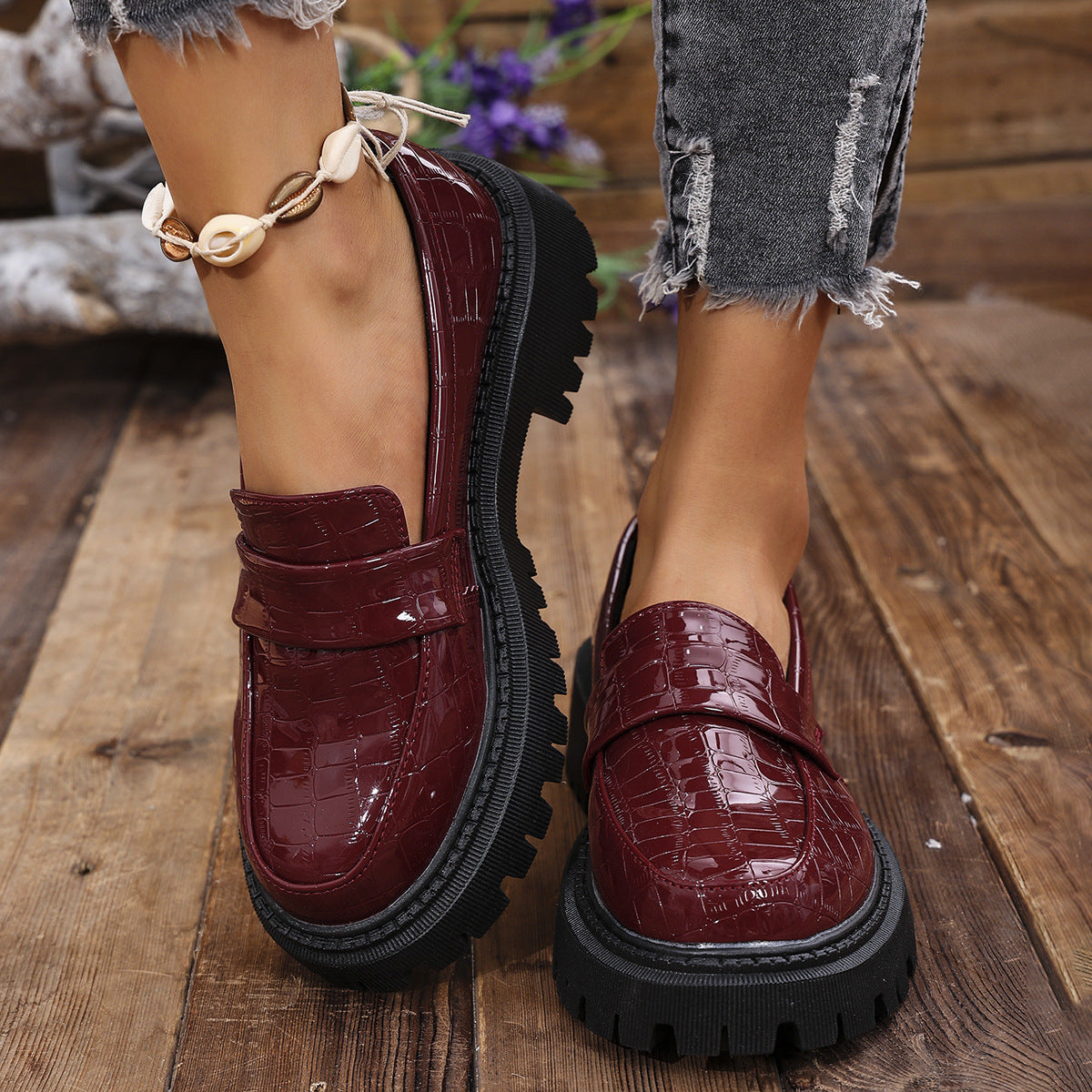 Randy | Glanzende Loafers