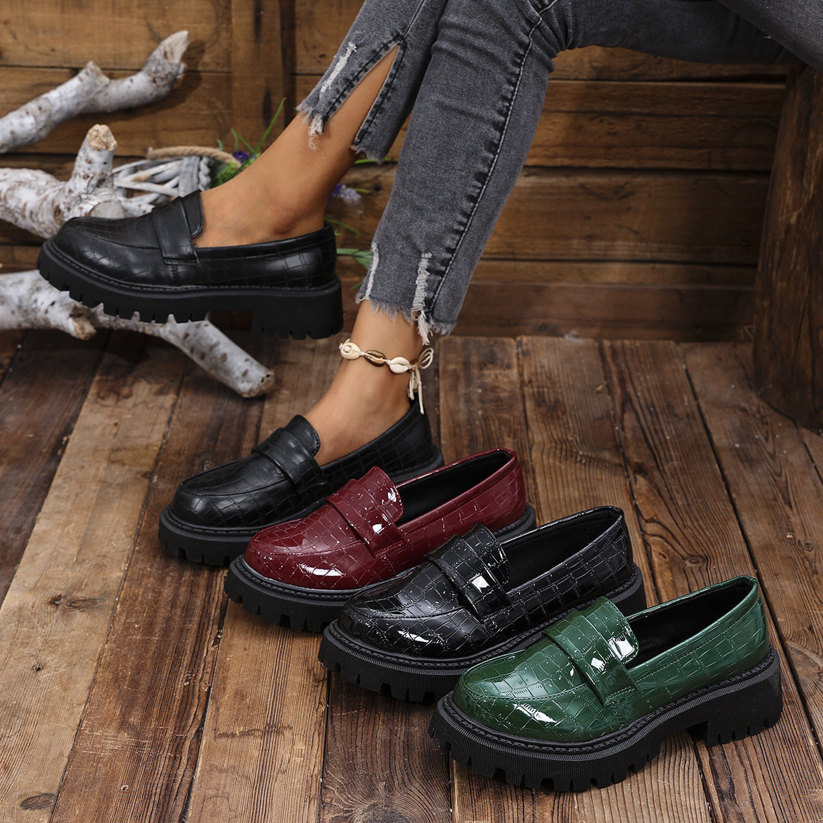 Randy | Glanzende Loafers